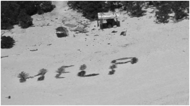 3人被困太平洋小岛一周 沙滩拼写HELP成功获救