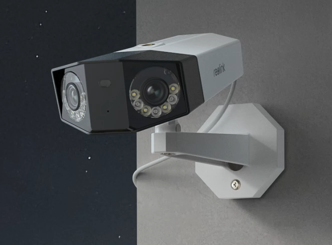 Reolink 2K 150 度双镜头户外 PoE 摄像头，具有人体/车辆检测功能，彩色夜视 $119.99