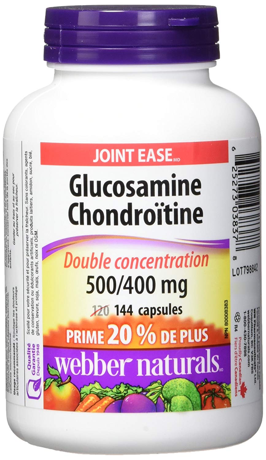 Webber Naturals 伟博 Glucosamine Chondroitin 强效配方 葡萄糖胺/维骨力+软骨素(900mg x 144片)5.5折 1