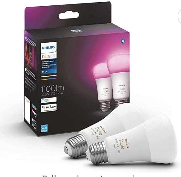 飞利浦 Hue White & Color Ambiance 10.5W,1,100 流明,E26 智能灯泡 2 只装 - 67.49