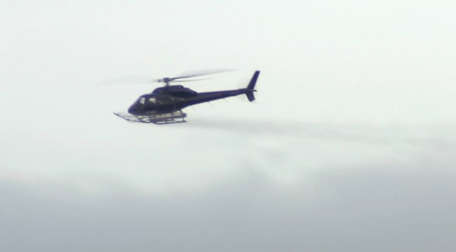 林业厅在素里及三角洲采取直升机低空喷洒杀虫剂。（CTV）