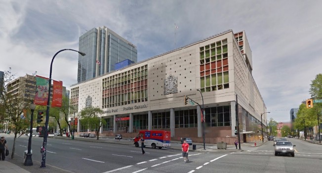 温哥华邮政大楼将启动新开发计画。（取材自Google Map）