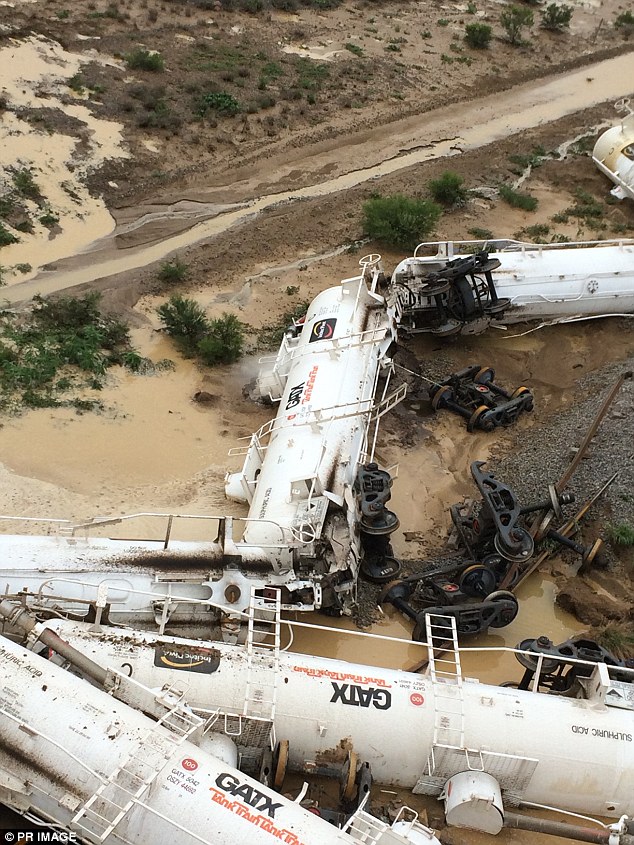 All 26 carriages came off the tracks injuring three men