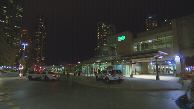 Police say they were called to the Bay Street and Front Street area at around 6:40 p.m. for reports that a woman had been hit by a bus.