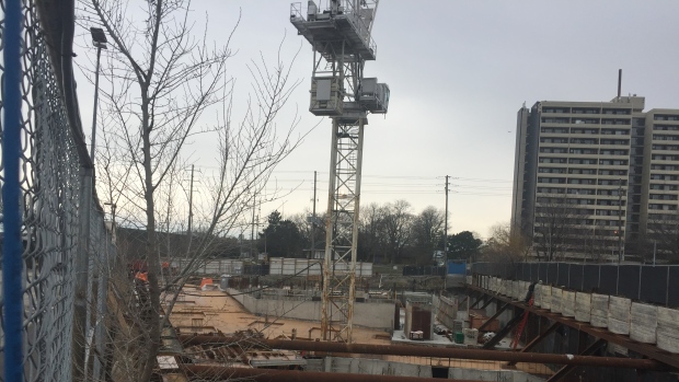 Construction has ground to a halt as the condo project was placed into receivership 
