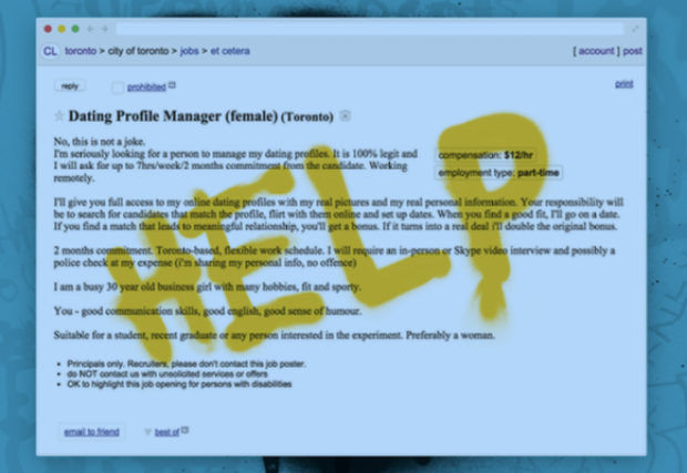 Craigslist ad