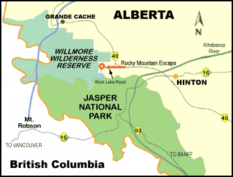 Rocky Mountain Escape - Hinton, Alberta, Canada - Location and Map