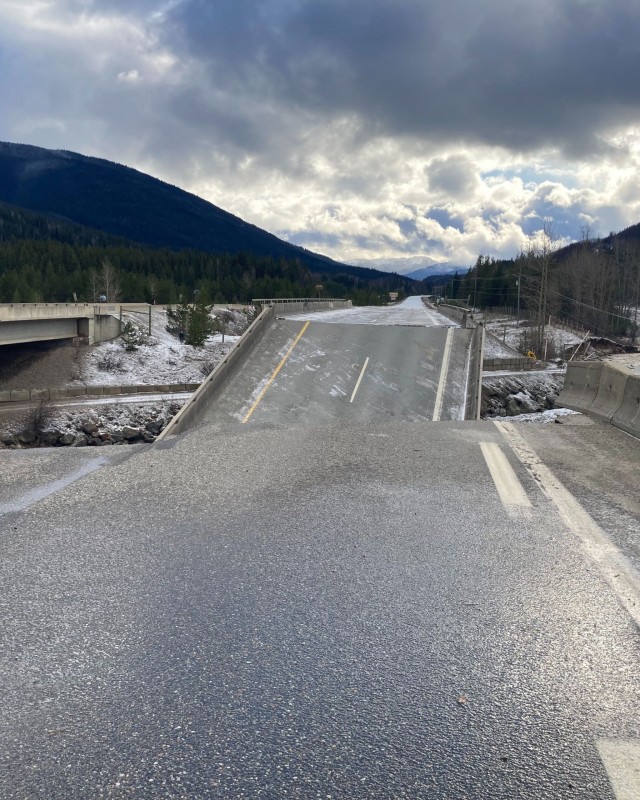 A look at the Coquihalla Highway damage on Wednesday morning.