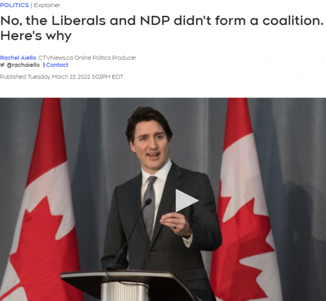 自由党和NDP没有联盟 特鲁多没想分享权力