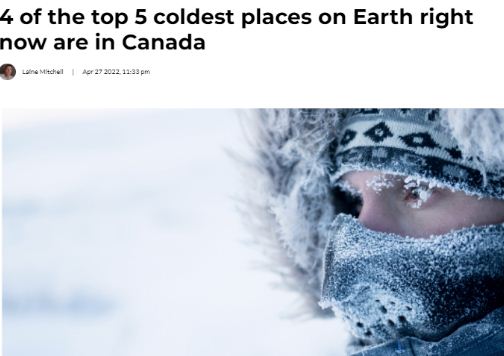 毫不意外！全世界最冷的5个地方 4个在加拿大