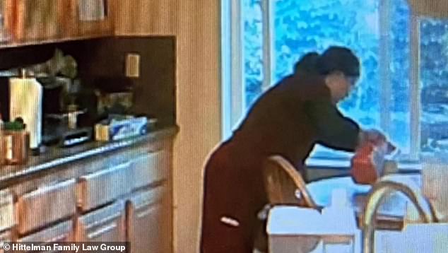 Yu was allegedly caught on camera pouring the drain cleaner into husband Jack Chen's drink, in footage released by Chen's attorneys