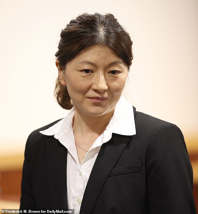 Yue Yu, 45, also known as ‘Emily’ was caught on camera pouring the drain cleaner into her husband Jack Chen’s drink earlier this year