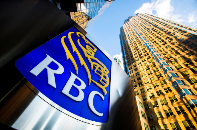 A Royal Bank of Canada logo is seen on Bay Street in the heart of the financial district in Toronto