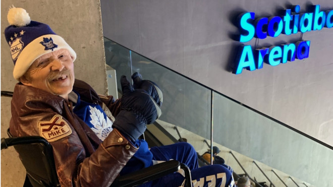 An image of Mike Davy at the Toronto Maple Leafs game on Wednesday, Jan. 25. (Courtesy of Erin Wight)