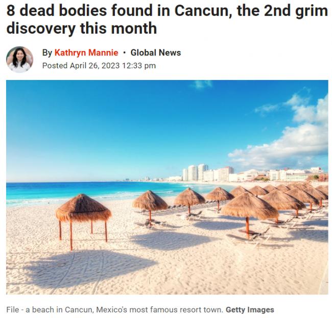 加拿大人热门旅行地发现8具尸体 政府更新警告