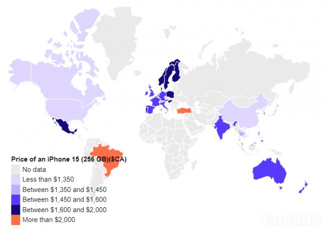 加拿大是购买iPhone第三便宜国家 最贵的是这