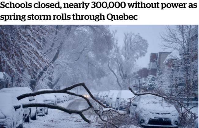 暴风雪席卷加拿大这座城市 数十所学校停课