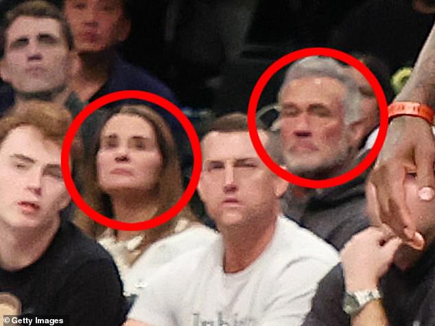 Melinda had been dating former Fox News reporter Jon Du Pre. They are pictured at a basketball game in April 2022