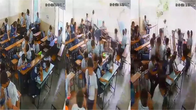 惊悚视频！教室墙壁突倒塌 6名学生“瞬间消失”