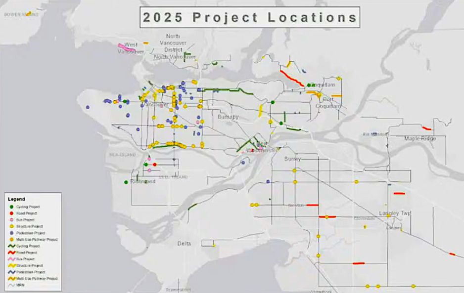 Translink 2025年地方政府资金项目地图