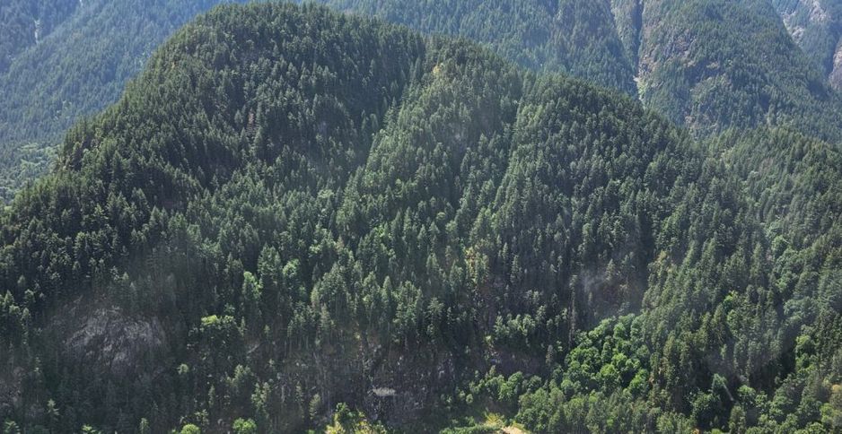 不寻常的情况出现在BC省Hope附近的陡坡火灾扑救中。（BC Wildfire Service 图片）