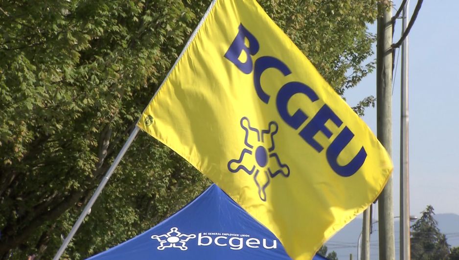 档案 - 2022年8月18日，BC省公务员工会成员在里士满的酒类分销署外罢工。 (CityNews 图片)